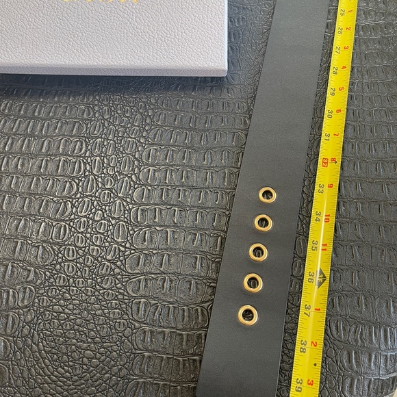 DIOR QUAKE BELT Size 90 Cristian Dior Black Smooth Calfskin Leather 55M - Picture 7 of 7